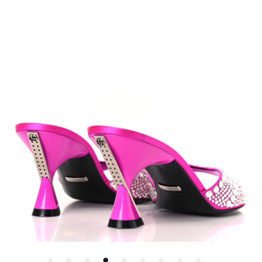 Gucci crystal-embellished sandals size EU 39.5 color Fuchsia - Picture 6 of 10